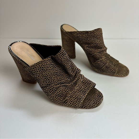 Gianni Bini Animal Print Mules Heels Women's size 9.5 Shoes Brown Tan - Picture 9 of 9